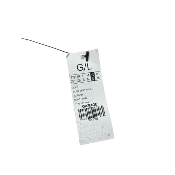 NWT GARAGE Plaid Mini Skirt Front Slit Sz Large Lilac Plaid - Picture 4 of 5